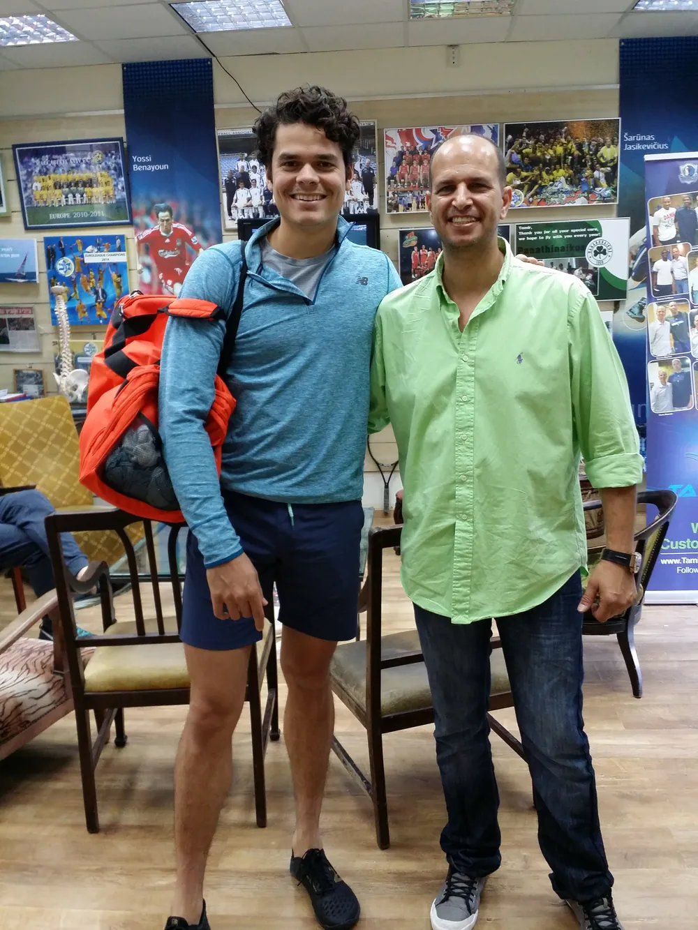 Milos Raonic with Tamir Kfir