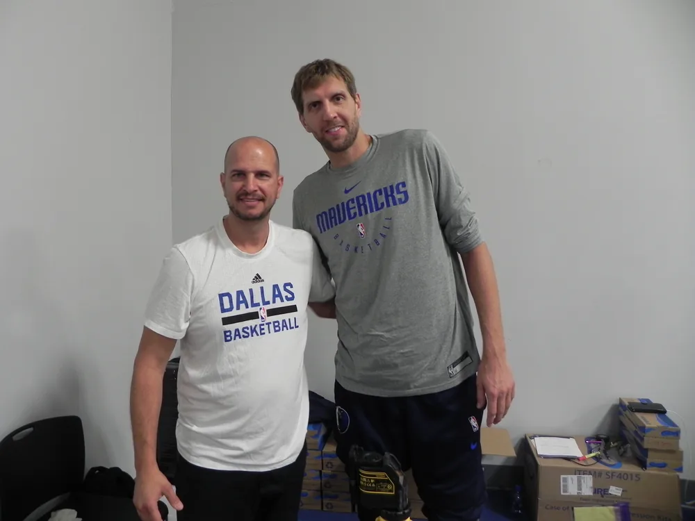 Tamir with Dirk Nowitzki